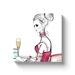 A Champagne Moment - Illustration - Canvas Gallery Print - Unframed or Framed - Tiffany La Belle